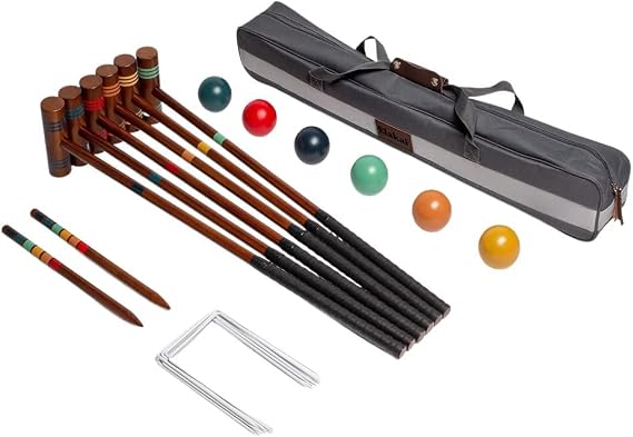 Elakai Outdoor Games Croquet Set Travel Size Take Anywhere Premium Carry Bag Included | 6 Player