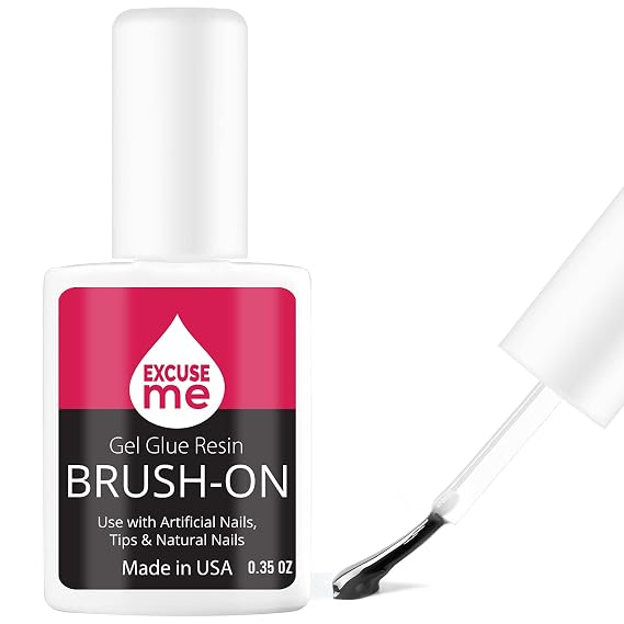 Brush On Gel Super Strong Nail Glue Adhesive for Repairs and Strengthening Natural Nails, Silk Wrap, Fiberglass, Rhinestones. Easy Application with a Brush 0.35 oz (1 Piece)