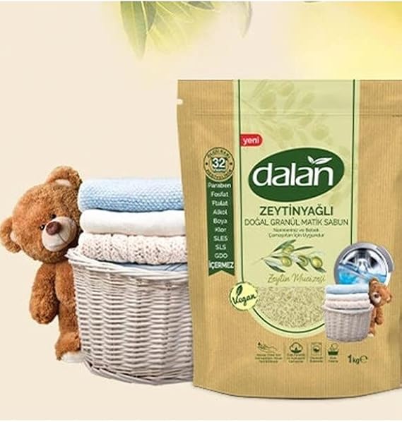 Dalan Natural & Vegan Olive Oil Laundry Soap Flakes Baby Powder Detergent - 32 Wash (1)