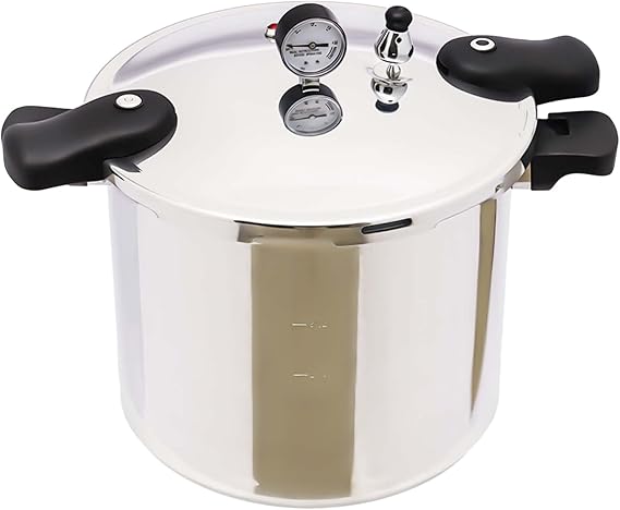23 Quart Thickened Pressure Cooker Pressure Canner Cooker w/Gauge Release Valve,For Apartment Living, Camping, RV