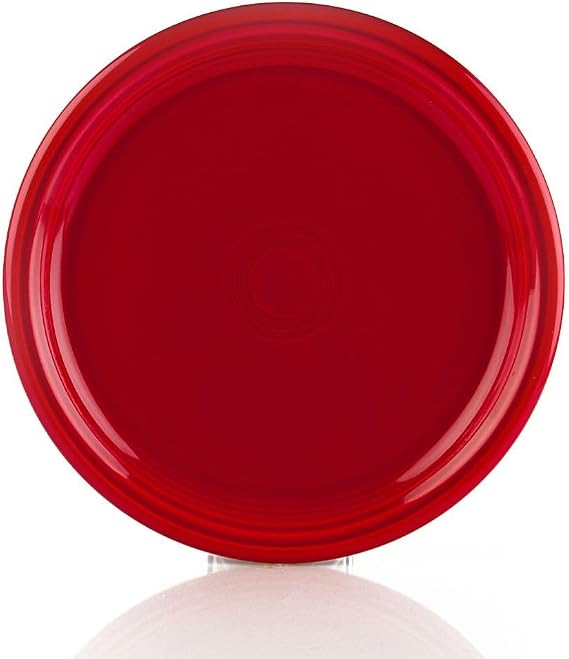 Fiesta Bistro Dinner Plate, (10.5") Durable Ceramic, Lead-Safe, Dishwasher/Microwave/Oven Safe Made in USA Dinnerware - Scarlet