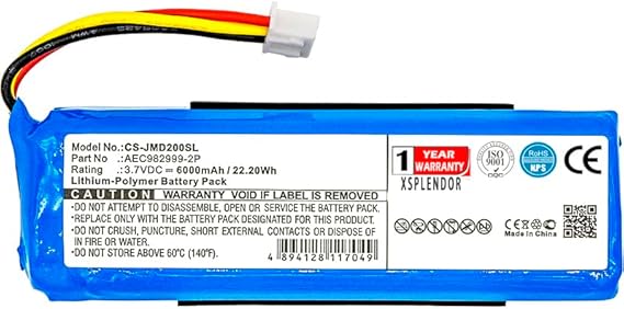 XSP 6000mAh Replacement Battery for JBL Charge Part NO JBL AEC982999-2P Parts Battery Batteries