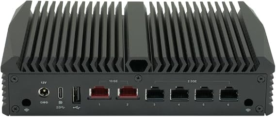 Qotom Q10922H6 Mini PC N100,2 x Marvell AQC113 10 Gigabit LAN,4 x Intel I226-V 2.5 Gigabit LAN Linux Fanless Mini Computer
