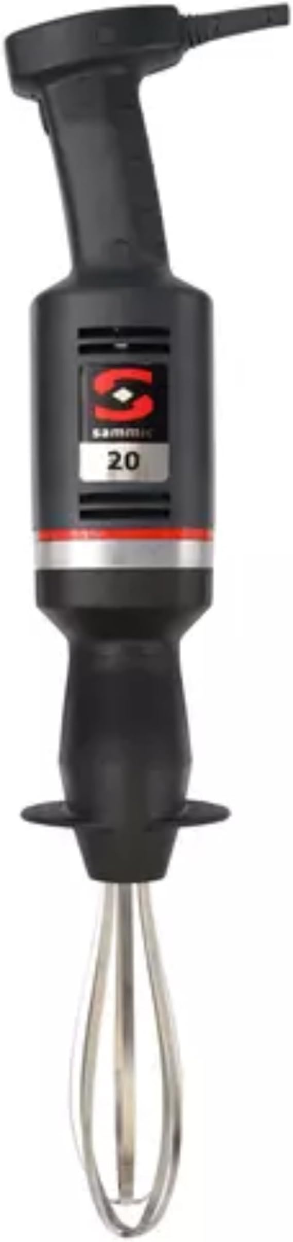 Sammic B-20 Commercial Mixer Hand Whisk, Medium-Duty Immersion Blender with Variable Speed Motor, 2001800 RPM, 15L Capacity, 12" Removable Stainless Whisk, Ergonomic Handle, 120V
