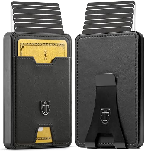 TRAVANDO Swype Slim Wallet for Men Metal RFID Blocking Mens Wallet Card Case Without AirTag Pocket