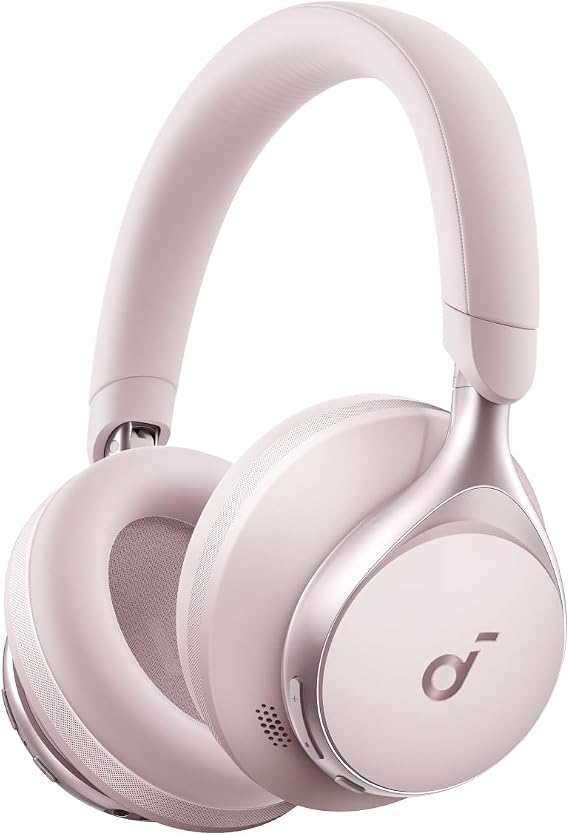 Soundcore Anker Space One ANC Over-Ear Headphones, Voice Reduction | Active Noise Cancelling, Comfortable Fit, Bluetooth, 40H ANC Playtime, App Control, LDAC Hi-Res, 3 Mics with AI, Travel-Ready