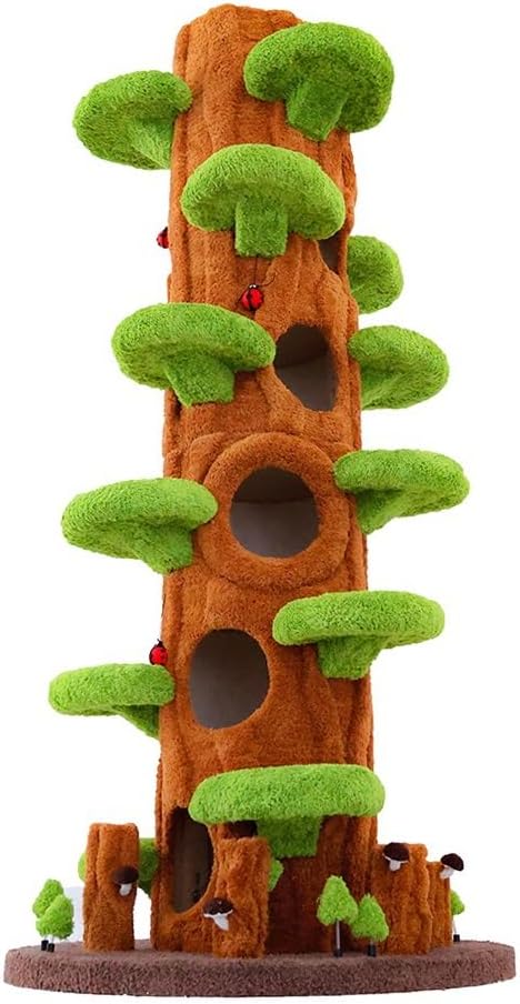 Cat Tower Ultra High Cat Tree Indoor Tower Apartment with Grab Post Soft Mattress Bed
