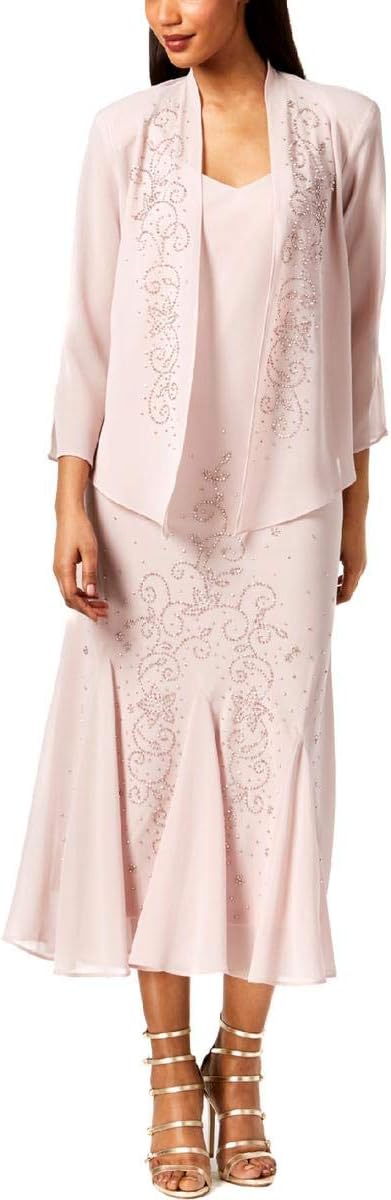 R&M Richards Womens 2 PC Chiffon Two Piece Dress