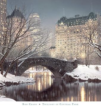 Twilight in Central Park Art Print Art Poster Print by Rod Chase, 30x32