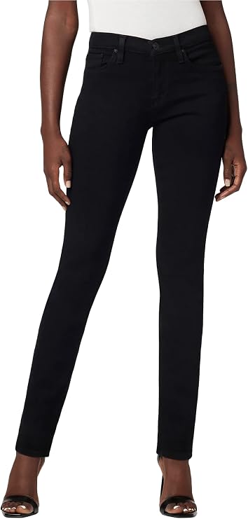 HUDSON Women's Nico Straight Leg Super Model Long Length Jean, Black, 25