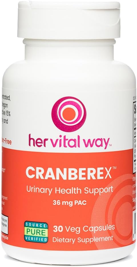 Cranberex - Cranberry Pills for Women and Men 36mg PAC Per Capsule 1 Month Supply for Urinary Tract Health Natural Cranberry Extract Supplement 30 Vegetarian Capsules