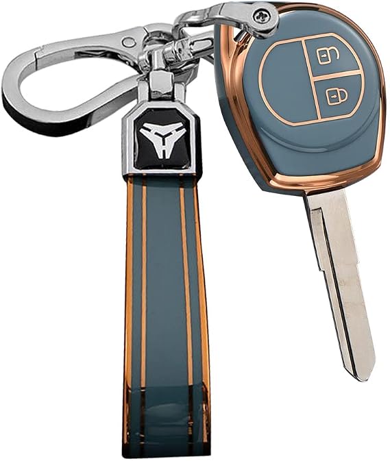 KUNIO TPU Car Key Fob Cover Case Compatible with Suzuki SX4 Wagon R Grand Vitara Vauxhall Keychain 2 Button Key Holder