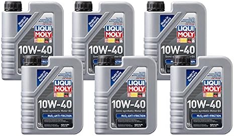 Liqui Moly MoS2 Anti-Friction 10W40 Motor Oil (1 Liter) - 6 Pack