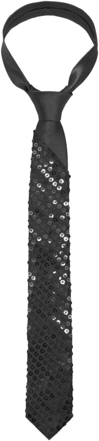 Sequin Mens Ties, Skinny Ties for Men Sparkly Self Tied Neckties