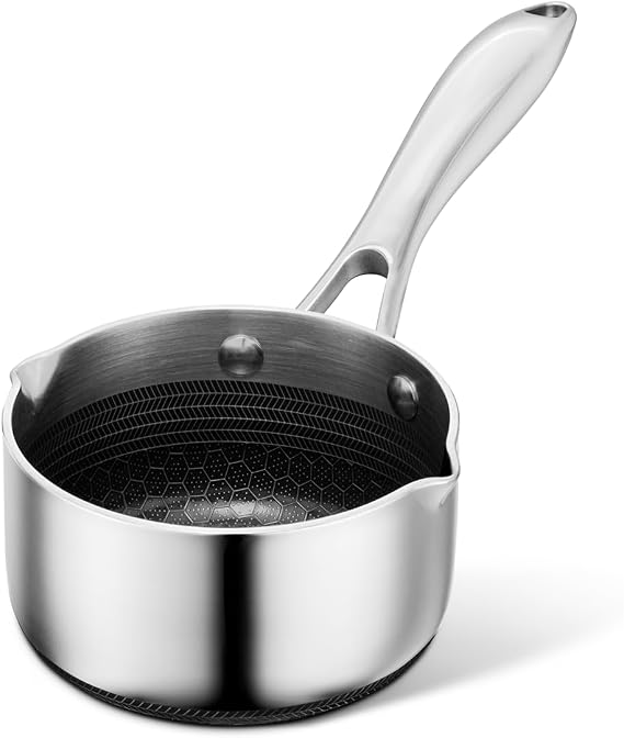 HexClad 0.5QT Hybrid Nonstick Milk Pot Saucier, Induction Ready