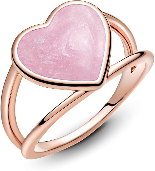 Pandora Pink Swirl Heart Statement Rose Ring, Size: EUR-58, US-8.5-189263C01-58