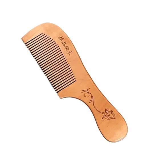 16mm Handcrafted Natural Peach Wood Hair Comb Head Massage Sandalwood Comb Hair Care DIY Styling Tool
