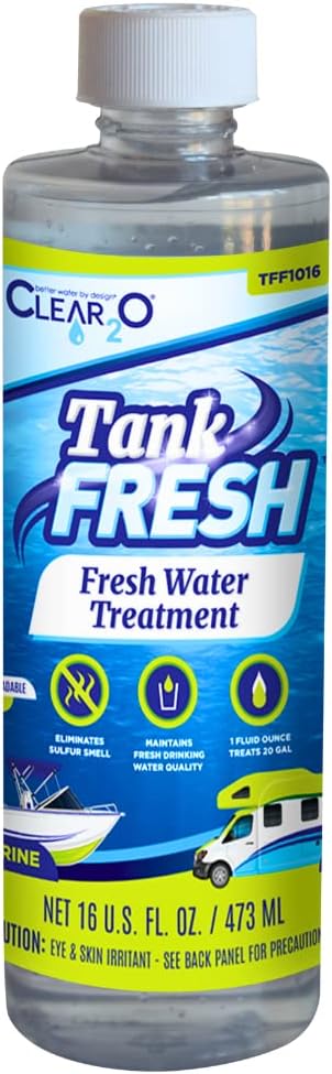 Clear2o TankFRESH Fresh Water Treatment - Maintain Fresh Tasting Drinking Water in RVs, Boats, All Potable Water Systems | Ongoing Maintenance (TFF1016)