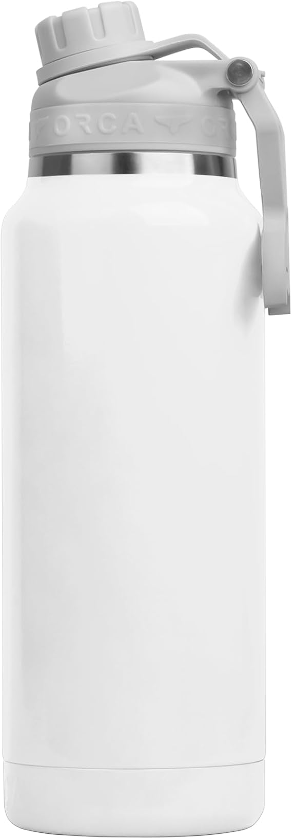 ORCA Hydra 34oz | Insulated, Stainless Steel Water Bottle with Powder Coat Finish & Silicone Grip Whale Tale Handle, Dishwasher Safe Sports Bottle Pearl