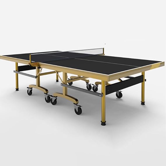 Table Tennis Table 99-45 Folding Movable Simple Standard Competition Table Tennis Table, Indoor Ping Pong Table W/Quick Clamp Table Tennis Net & Post Set - 10 Minute Easy Assembly