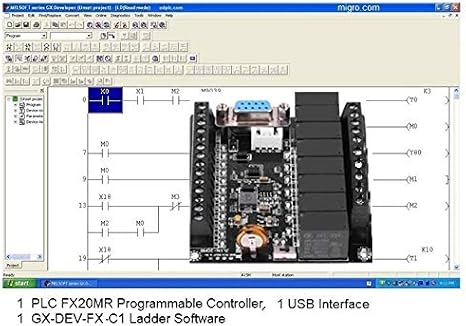 PLC Controller and Programming Software, USB Interface, Ladder Logic Automation w Training Bonus