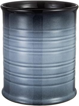 Nihow Kitchen Utensil Holder: 7.2 Inch Extra Large Ceramic Utensil Holder for Countertop - Stable Utensil Crock for Kitchen Counter Decor - Elegant Gray (1PC)