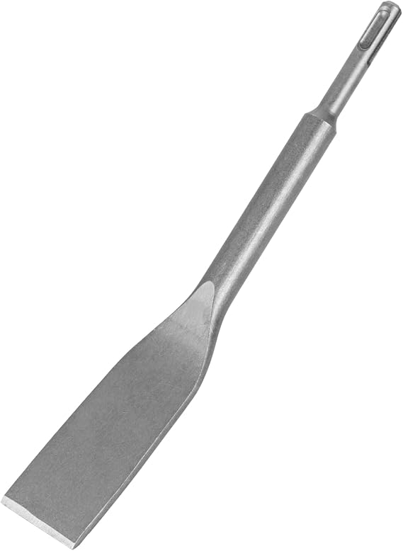 Tile Chisel with SDS Plus Shank | 1.57 in. x 10.6 in. Alloy Steel Blade, Straight Edge for Smaller Grout Joints, Removing Tiles