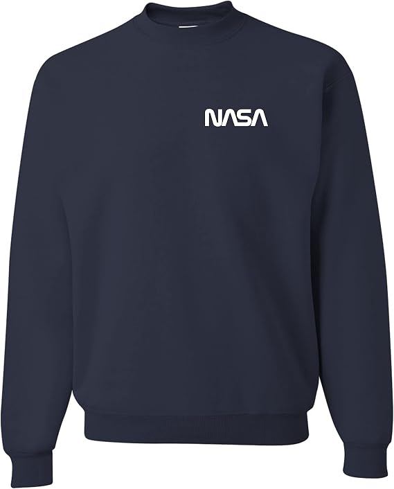 Go All Out NASA Worm Logo Left Chest Men Youth Sweatshirt Crewneck
