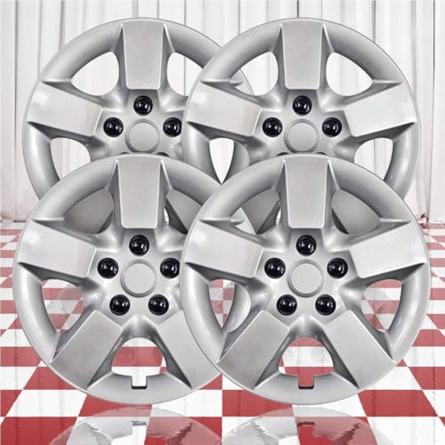Set of 4 16 Push-on Silver Hubcaps for Nissan Rogue 2008-2015