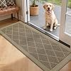 COSY HOMEER Non-Slip Door Mat 20"x48", Entryway Rugs Low Profile Absorbent Dirt Trapper Doormat for Front Entrance, Washable Polypropylene Entry Mat (Beige)
