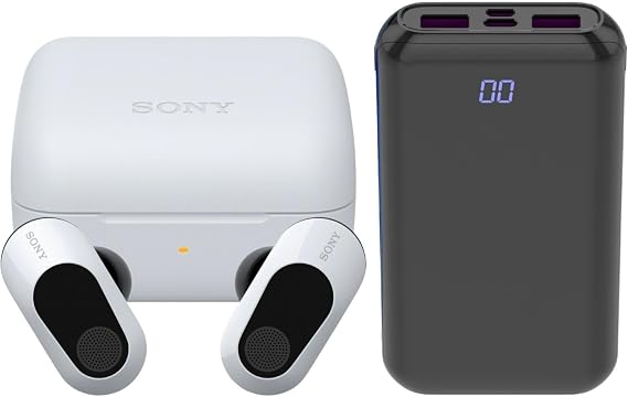 Sony INZONE Buds Wireless Noise-Canceling Gaming Earbuds Bundle (White) | 360 Spatial Sound with Accessory, Up to 12 hours, 12 hours battery life, Active Noise-canceling, (2 items)
