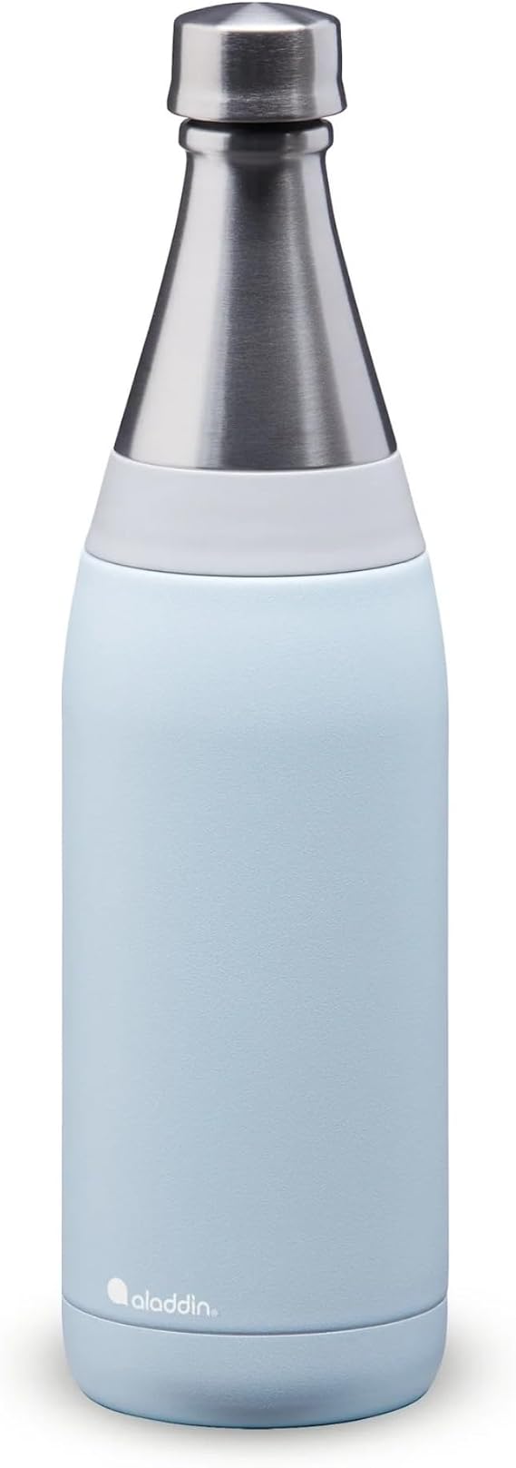 Aladdin Fresco Thermavac Stainless Steel Water Bottle 0.6L Sky Blue Leakproof - Keeps Cold for + 10 Hours - BPA-Free - Dishwasher Safe - Reusable Thermos Flask with Durable Finish