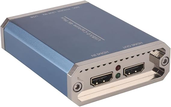4K30 1080P60 HDMI to USB3.0 Video Audio Capture Card 360M/S Stream Convert Uncompressed Full HD Video Capture Card Streaming Live Broadcast YUV422/NV12 Output HDMI Loop Out PnP Free Driver