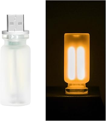 USB LED Car Interior Atmosphere Lamp, 5V Mini Retro Bottle Ambient Touch Control Decoration Night Light, Portable Plug-in Automotive Decoration Night Lamps, Universal Fit Yellow