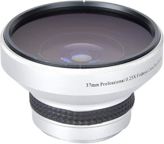 CCYLEZ 37mm 0.25X Super Fisheye Lens Additional Lens, Great Fisheye Lens Filter Adapter, Wide View Optical, Silver Strong Applicability for 37mm Caliber Camera Lenses