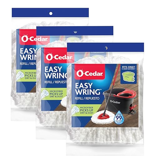 O-Cedar EasyWring Spin Mop Head Refill Pack of 3