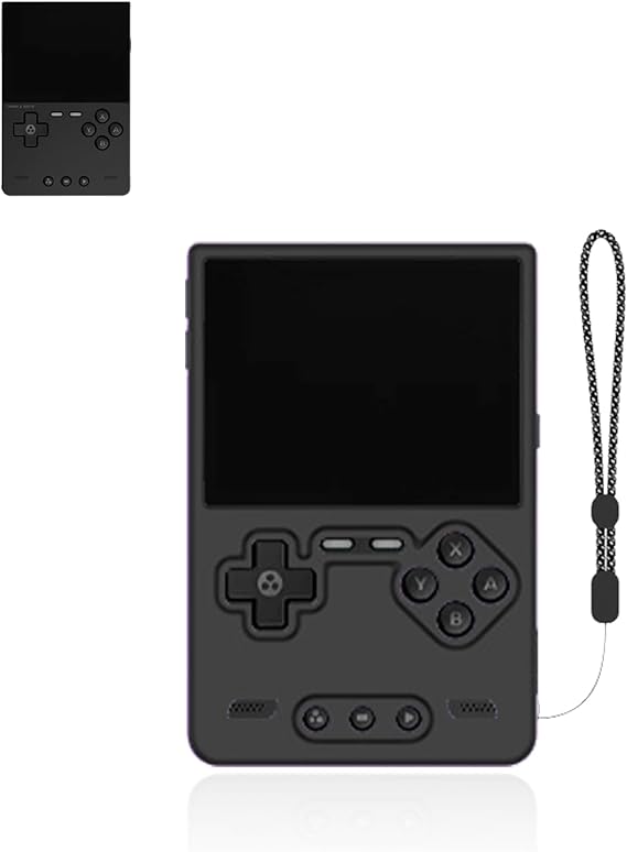 Case for Trimui Brick Handheld Game Console,BOVUGAC Silicone Soft Protective Shockproof Cover for Trimui Brick 3.2-Inches Display Game Console with Lanyard-Black