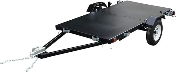 4x8 Single Axle Folding Utility Trailer 1383 lb Load Capacity, 8 ft Deck Length, 4 ft Deck Width Heavy-Duty Steel Frame, Compact Storage Design