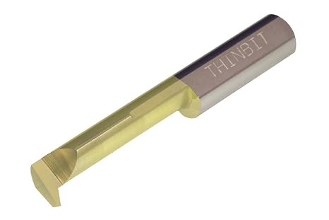 THINBIT PT81CRC MICROBIT TiN Coated Solid Carbide Profiling Tool, .500" Minimum bore, 1.870" Reach, Heavy Duty Elliptical Neck with .157" Projection and 1/2" Shank