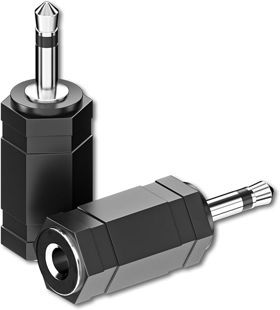 Goupchn 3.5mm Mono to Stereo Adapters, 2 Pack | 1/8" Mono Male Plug to 1/8" TRS Stereo Female Jack Socket, For Headphone, Radio