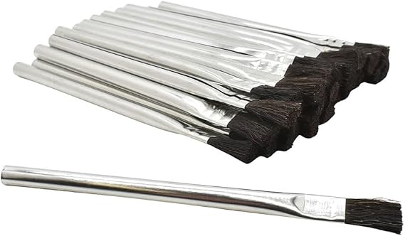Big Horn 13022 1/2 Inch Width Flexible Natural Hair Bristle Tin/Metal Tubular Ferrule Handle Acid/Flux Brushes - (Qty - 36)