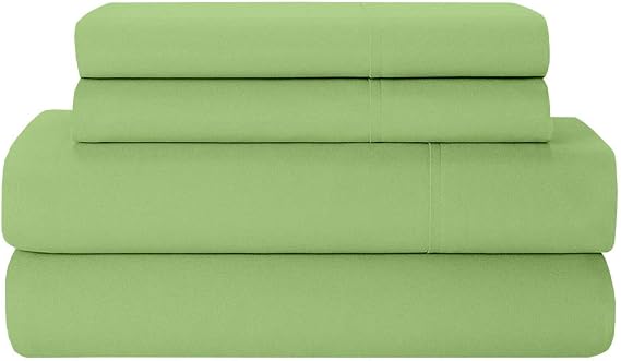 SlumberWell Bedding Bed Sheet Set - 4 Piece Queen Bedding - 600-Thread-Count 100% Cotton Fabric - Shrinkage & Fade Resistant - Easy Care (Queen,Sage Solid)