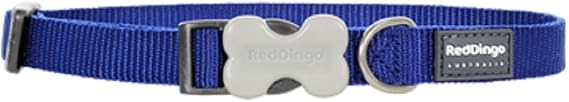 Red Dingo Classic Dog Collar, Medium, Dark Blue