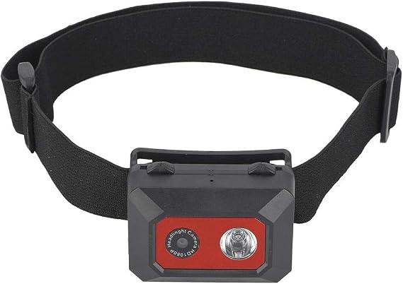 Mini Head-Mounted Action Camera,5-10M Night Light Head-Mounted 1080P LED Headlamp Wearable Body Video Camera/SOS Mode Hands Video Camcorder with Elastic Headband Support 32GB for Night Outdoor Sports