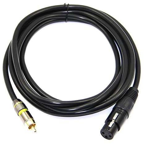 1pcs 1M 2M 3M 5M 10M XLR Female to RCA Male Gold Plated Cable Dual Shielded(Foil+Braided) Inside,3m