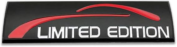 Chrome Metal Limited Edition Logo Car Emblem Premium 3D Badge Auto Rear Trunk Sticker Side Fender Decal (Black)