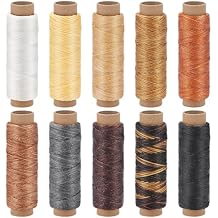 Jupean 328 Yards Waxed Thread, 10 Colors Leather Thread, Upholstery Repair Sewing Thread Waxed Thread for Bookbinding Leather Craft Shoe Repairing