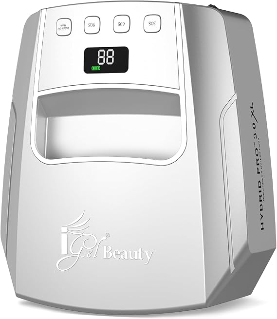 iGel Beauty Hybrid PRO 3.0 XL UV/LED Nail Lamp Wireless Rechargeable 48W Nail Dryer, Extra Wide Full-Hand Curing, 9000mAh Battery, Smart Timer & Builder Gel Mode, Cordless Professional Lamp