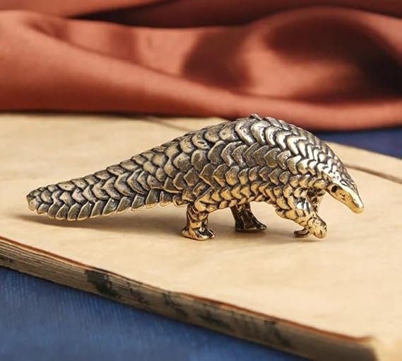 Pangolin Antique Copper Brass Tabletops Figurines Sculptures Statues Centerpieces Miniatures Paperweight Collectibles Home Decor Gifts Art Crafts 2.7cm x 7.3cm