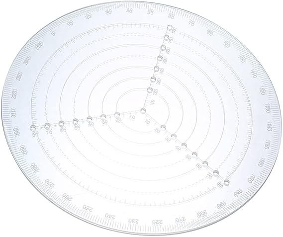 Round Center Finder Compass, Weytoll 200mm/7.9in Clear Acrylic Lathe Centering Tool Circle Gauge for Drawing Circles Wood Turning Lathe Work Tool Circles Diameter